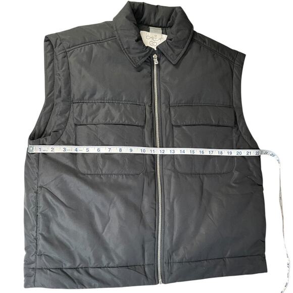 Calia by Carrie Underwood Black Puffer Vest SZ Medium Zip Front Utility Pockets - Picture 7 of 12